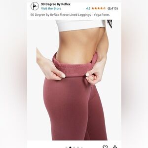 90 Degree By Reflex Fleece/Sherpa Lined Leggings - Yoga Panty